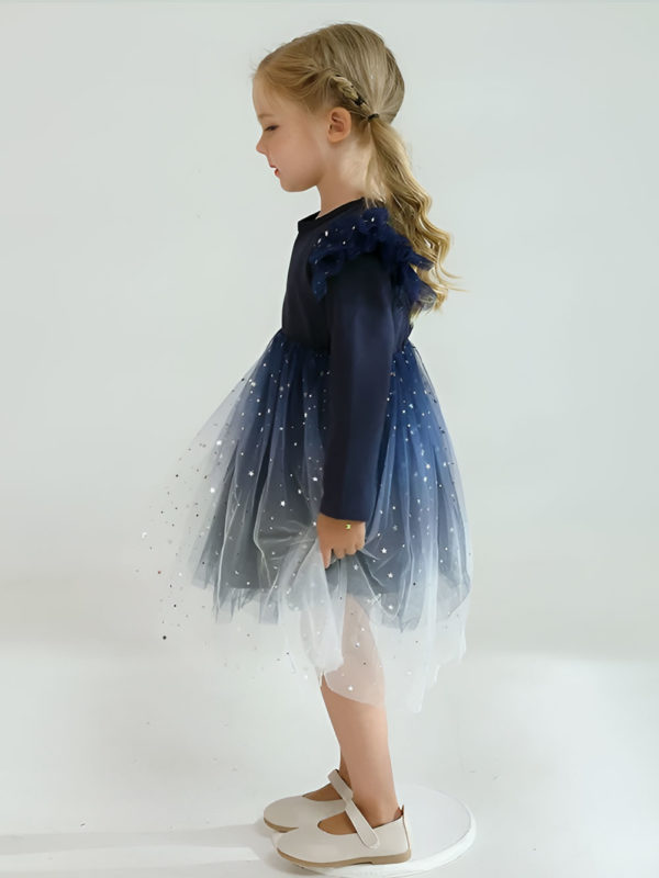 rochie stralucitoare cu stelute si tul stars navy