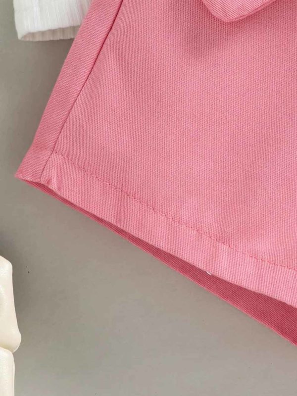 set cu tricou si pantaloni scurti cu cordon lisa