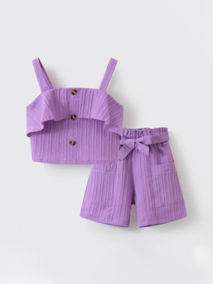 set de vara verde deschis cu maieu si pantaloni scurti lily