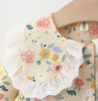 rochie pentru fetite fete galbena cu flori sunny garden