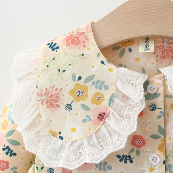rochie pentru fetite fete galbena cu flori sunny garden