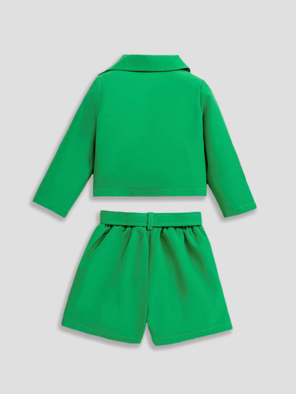 costum smart casual cu 3 piese moni green