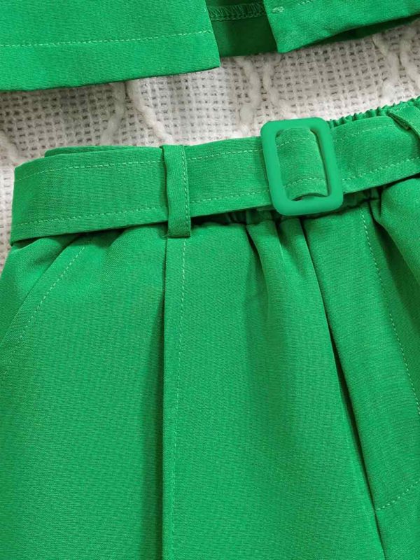 costum smart casual cu 3 piese moni green