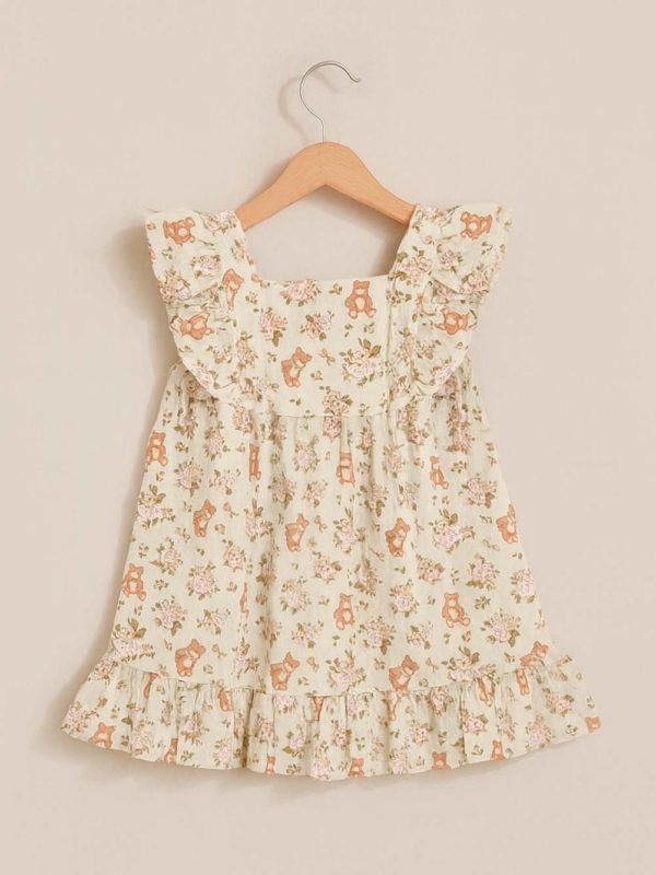 Rochie lunga cu ursuleti si flori, Beri Garden