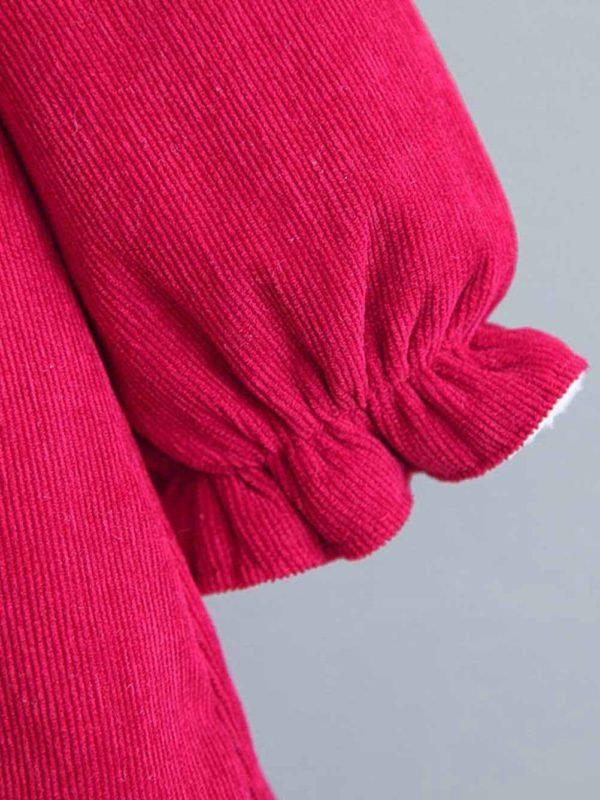 rochie rosie scurta de primavara toamna minelli