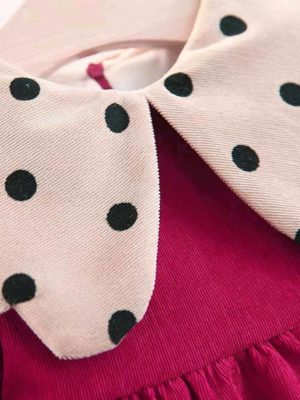 rochie rosie scurta de primavara toamna minelli