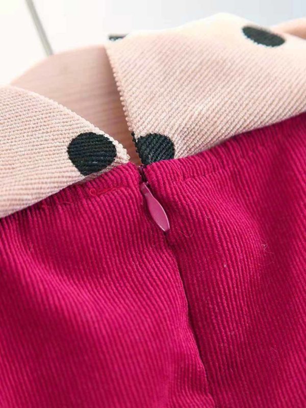 rochie rosie scurta de primavara toamna minelli