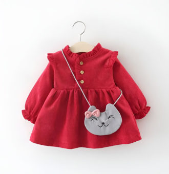 rochie rosie scurta reiata mika