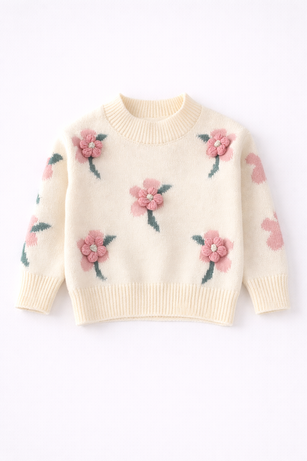 cardigan bej tricotat cu maneci lungi cu flori roz pentru copii fetite daisy cardigan bej tricotat cu maneci lungi cu flori roz pentru copii fetite daisy