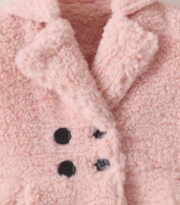 blanita de iarna palton de plus copii fetite roz teddy