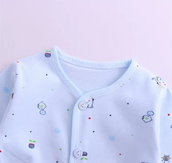 set cadou de sapte 7 piese pentru bebelusi nou-nascuti bleu cu imprimeu baby