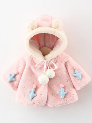 blanita roz pentru fetite copii jacheta pufoasa pentru copii alice