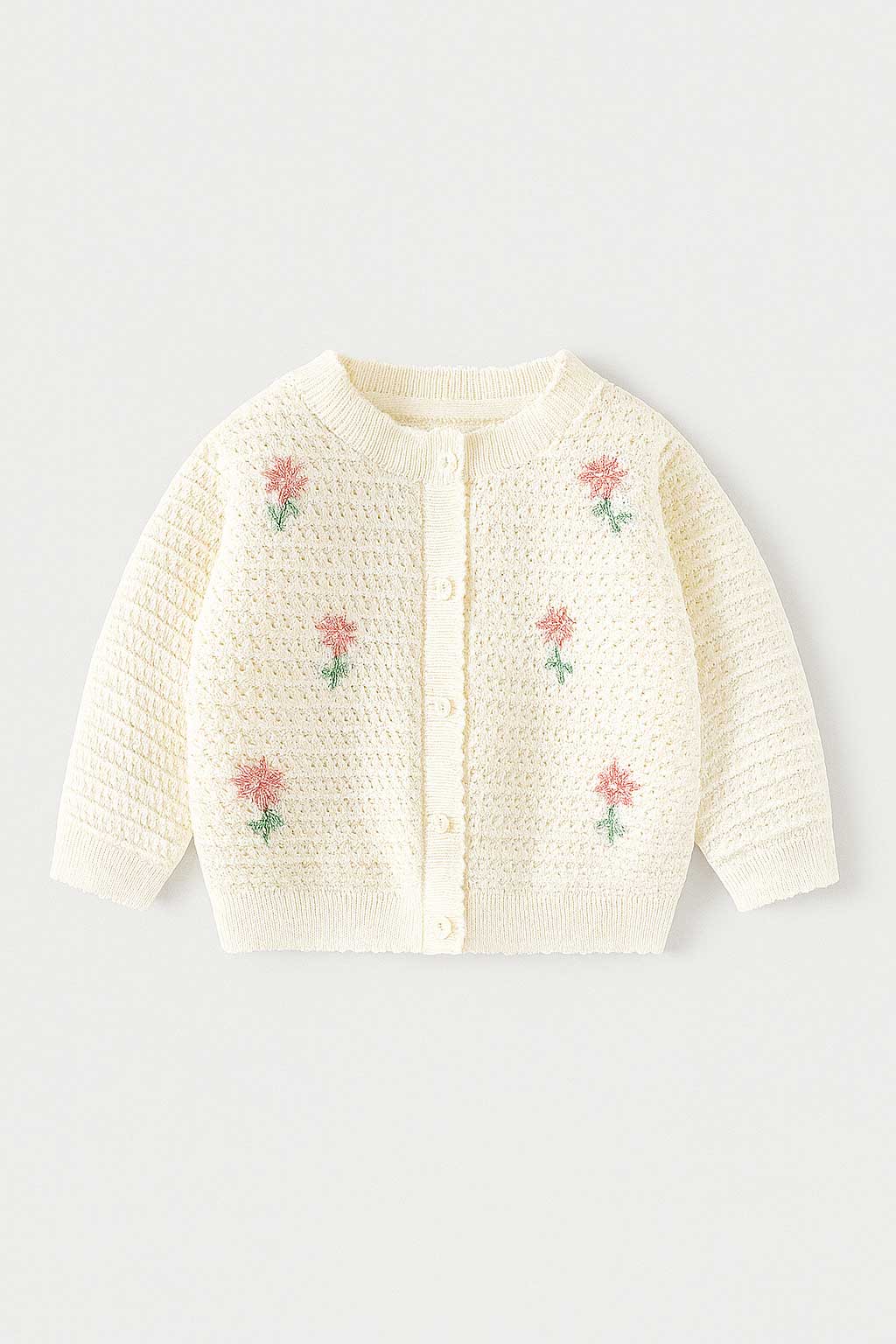 cardigan tricotat cu flori din bumbac pentru copii cutelily cardigan tricotat cu flori din bumbac pentru copii cutelily