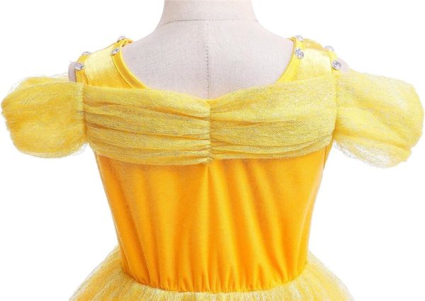 rochie galbena de carnaval pentru copii fetite de festival serbare fairy