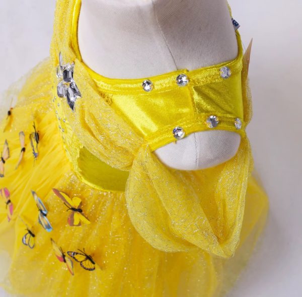 rochie galbena de carnaval pentru copii fetite de festival serbare fairy