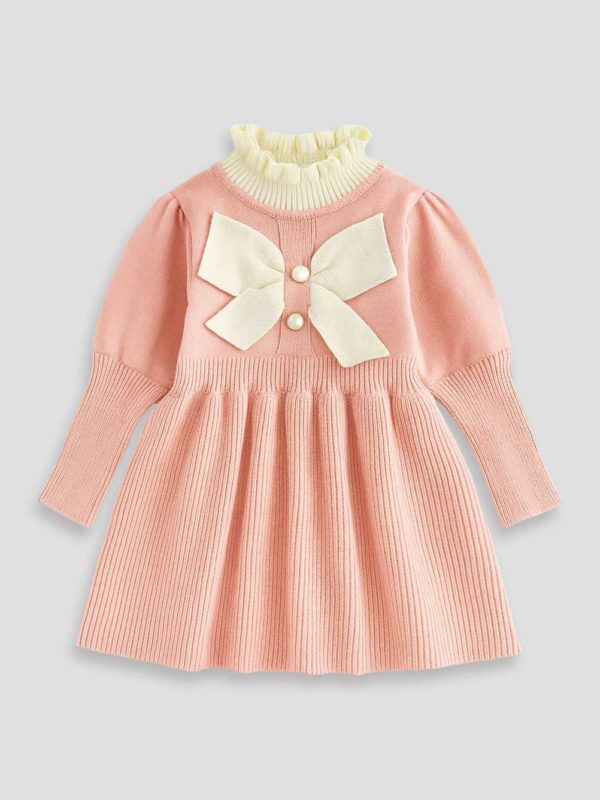 rochie tricotata roz pentru fetite copii missy