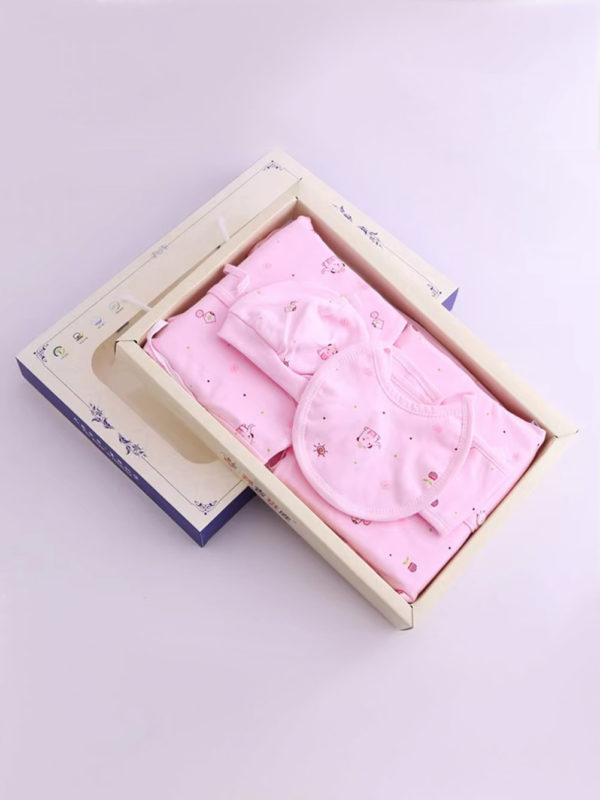 set cadou cu 7 piese pentru bebelusi nou-nascuti baby pink
