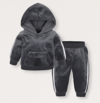 trening de catifea negru pentru bebelusi si copii velvet