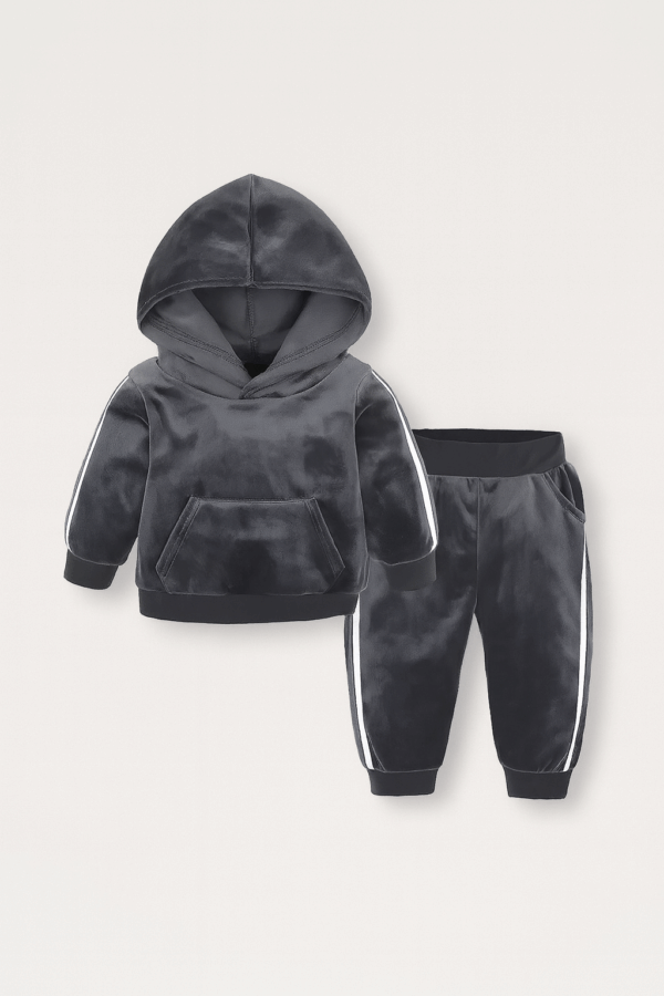 trening de catifea negru pentru bebelusi si copii velvet