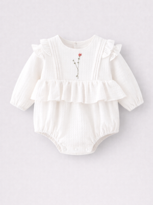 body alb din bumbac pentru bebelusi nou nascuti sofia