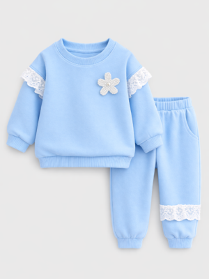 compleu bleu cu pulover si pantaloni lungi bloom