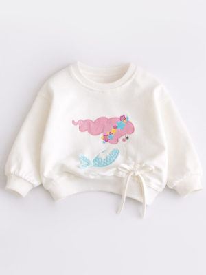 bluza alba cu sirene sirena pentru fetite copii