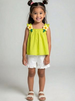 Compleu de vara cu flori si volane