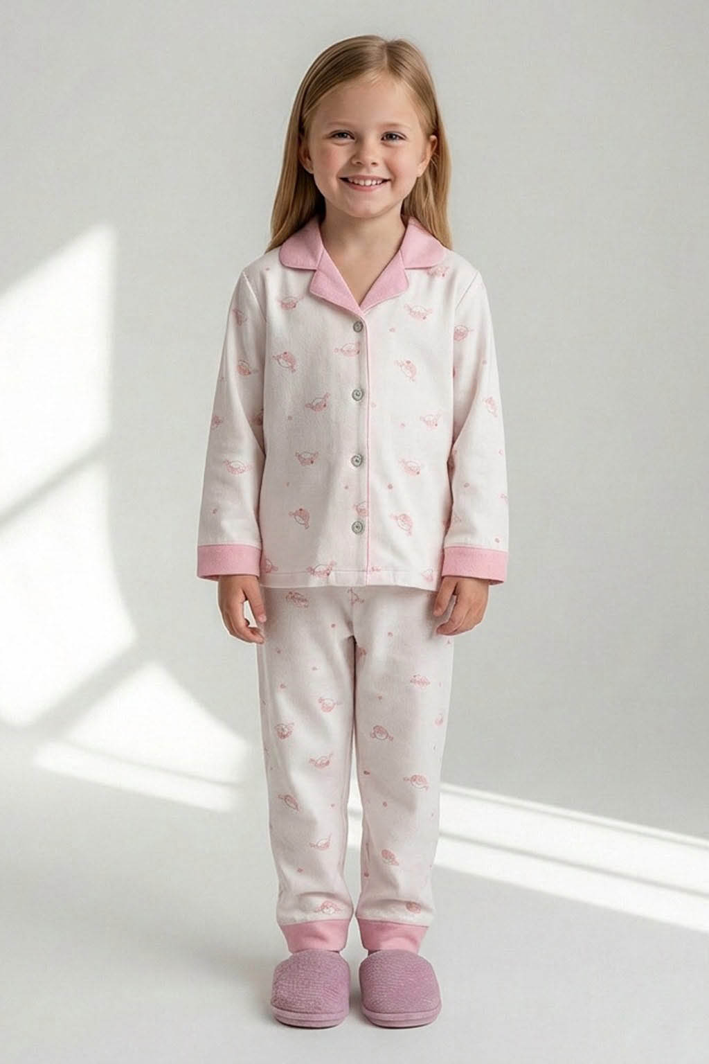Pijama de bumbac cu imprimeu Pijama de bumbac cu imprimeu