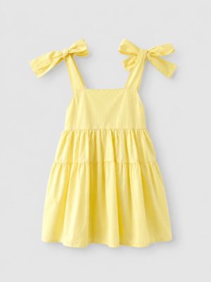 rochie galbena lunga cu bretele pentru fete fetite rochie de vara fete fetite olivia