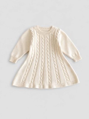 rochie tricotata bej pentru toamna iarna fetite fete rochie lunga toamna fete fetite velma
