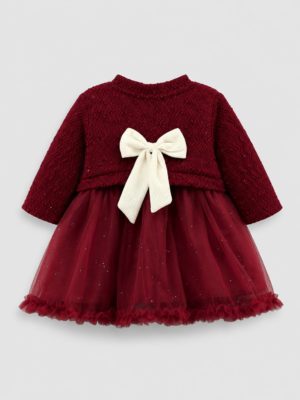 compleu rosu pentru fetite set cu doua piese cardigan si rochita rosie stralucitoare pentru fetite fete bebeluse holly