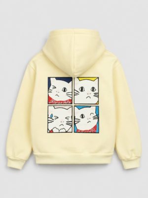 hanorac galben pentru fete fetite copii hanorac cu pisicute pentru fetite hanorac galben copii hello meow