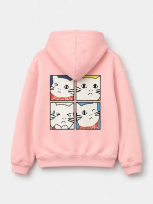 hanorac roz pentru fete fetite copii hanorac cu pisicute pentru fetite hanorac galben copii hello meow