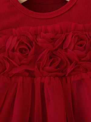 rochie rosie cu fusta de tul rochita rosie pentru fetite rochita pentru craciun gaby