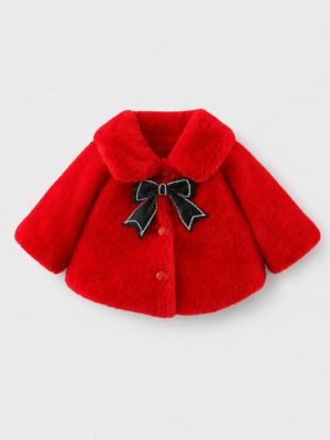 haina de blana rosie pentru fetite bebeluse blanita blana pentru bebelusi si copii blana rosie redbell
