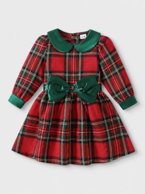rochie rosie cu verde pentru craciun pentru fetite rochie in carouri pentru sarbatori de iarna eve