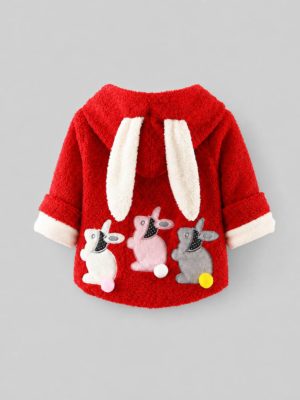 jacheta rosie pentru copii jacheta rosie pentru fetite cu iepurasi floppy