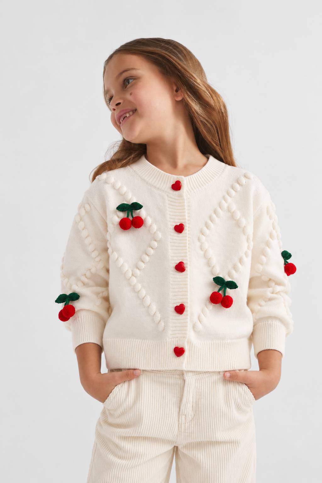cardigan crem bej deschis cu cirese cardigan tricotat pentru fetite fete copii cu cirese cardigan pentru toamna iarna cerise cardigan crem bej deschis cu cirese cardigan tricotat pentru fetite fete copii cu cirese cardigan pentru toamna iarna cerise